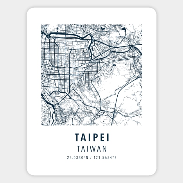 taipei simple map Magnet by boy cartograph